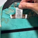 VTG Brownstone Studio Teal Floral Open Cardigan Flowy 2X Island Beach Flowers Blue Photo 4