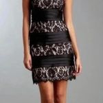 BCBGMAXAZRIA  | Black Lace Overlay Formal Cocktail Strapless Dress Size 2 Photo 0