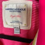 American Eagle Y2K  Pink Stripe Eagle Polo Shirt Sz Medium Photo 7
