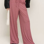 Reformation  Olina Red Striped Lounge Knit Wide Leg Pants hemmed xS Photo 0
