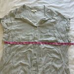 Umgee Grey Lightweight Button Down Collared Blouse Shirt Raw Hem Boho Distressed Photo 4