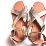 Old Navy Women's Gold Double Cross Strap Sandals 10 Photo 2