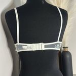 Blue Lace Floral Embroidered Lingerie Bra White Size M Photo 3