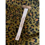 Free People Celia Olive Green Leopard Animal Print Tie Button Up Shirt Top Sz S Photo 2