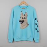 💙Y2K Vintage Light Blue German Shepherd Dog Graphic Crew Sweatshirt Size XL Photo 0