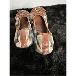 Burberry  Brown Leather Canvas Nova Check Three Buckle Ballet Flats Shoes 9.5 Photo 6