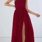 Azazie Burgundy One Shoulder Bridesmaid Dress Photo 0