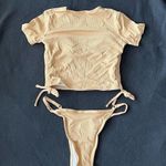 Boutique ribbed ruched t shirt bikini set Photo 3