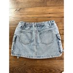 Juniors' Harper & Ivy Mini Light Wash Denim Cargo Skirt Sz Small Blue Photo 2