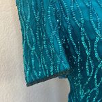 VINTAGE TEAL SEQUIN SPARKLY SHIFT DRESS. Size 6 Blue Photo 2