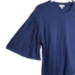 Current Air  Blue Flared Sleeve Contrast Stcig Navy Preppy L 100 Cotton Staple M Photo 0