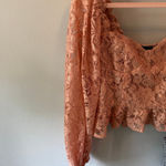 VICI BLUSH CROPPED LACE PEPLUM BLOUSE - BLUSH-SIZE MEDIUM🩷 Photo 7
