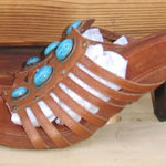 Aerosoles AEROLSOLES Womens 9 Brown Jeweled Slip On Heeled Sandals Shoes Photo 0