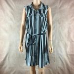 City Chic  Striped Sleeveless Button Front Shirt Dress Size 14 Photo 3