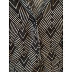 Womens Black White Zig Zag Pattern Button Down Shirt Long Sleeve Photo 1