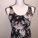 Siren Lily  Maternity black floral back bow asymmetrical midi dress Photo 1