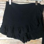 Black Ruffle Side Tie Shorts Photo 0