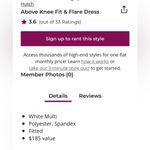 Hutch Anthropologie  Textured Fit &  Flare Dress White Black Print Large Photo 11