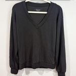 Athleta Willow V-Neck Sweatshirt Black S EUC Photo 0