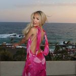 ZARA  Vibrant Pink ling maxi Dress scarf evening party wedding coctail  Photo 2