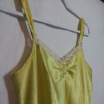 Morgan Taylor Yellow Slinky Satin Mini Slip Dress Festival Concert Size M Photo 2