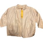 Tory Burch NWT Size 6 Wheat Leather Gemma Jacket Photo 0