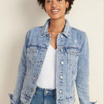 Old Navy  distressed light-wash denim jean jacket Photo 0