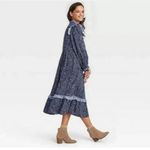 Universal Threads NEW Universal Thread Blue Balloon Long Sleeve Ruffle Cotton Blend Dress XXL Photo 2
