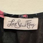 Love Shack Fancy BLACK MOODY FLORAL PRINT LINED TIERED OFF SHOULDER SILK DRESS L Photo 5