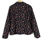 Snak Blazer Womens 10 Black Red Floral Quilted 100% Cotton Boho Indie Artisan Photo 3