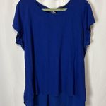Lands' End Blue Short Sleeve Chiffon Photo 0