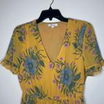 Madewell  Sweetgrass Ruffle Sleeve Painted Blooms Yellow Floral Dress Photo 2