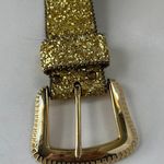None Glittery Gold Womens Belt Size Small Jewel Medallions L Gold Buckle 1.75" Retro Photo 8