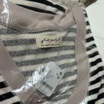 Free People nwt  classic striped Vest in Black/Ivory black combo sz M oversized Photo 3