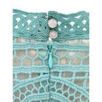 Champagne & Strawberry Crochet Lace Overlay Dress Medium Mint Nude Bohemian Green Photo 6
