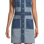 7 For All Mankind  Inside-Out Button-Front Sleeveless Denim Dress‎ M Photo 0