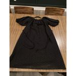 COS  off shoulder Broderie Anglaise black cotton eyelet midi dress puff sleeve 4 Photo 2