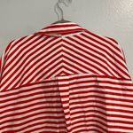 Toska  Red White Striped Chiffon Button Down Blouse Sz L Photo 7