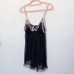 Victoria's Secret Y2K Womens Babydoll Cami Top Size L Black Mesh Lace Coquette Photo 3
