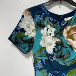 Corey Lynn Calter Teal and Brown Floral Midi Dress Blue Size 2 Photo 3