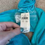 Aerie NWT  Shine Rib Bandeau Bikini Top Barbados Blue Swimsuit Beach Surf Size S Photo 4