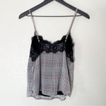 Abercrombie & Fitch Womens Lace Trim Tank Top Grunge Punk Houndstooth Y2K XS Photo 4