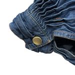 Soft Surroundings Denim Snap Front Shirt Size M Long Drop Shoulder Bubble Sleeve Photo 3