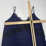 ZARA  Tank Top Womens Medium‎ Blue Black Lace Trim Knit Camisole Photo 6