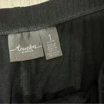 Chico's Chico’s Travelers Pants Black Ribbed Stretchy Pull On Acetate Size 1 (M) Short Photo 3