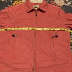 L.L. Bean 100% Cotton Orange Coral Jean Bomber Jacket Zip Up with Pockets size M Size M Photo 4