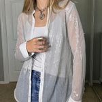 White House | Black Market Gorgeous White sequin tank and cardigan 2 piece Photo 2