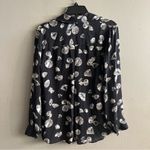 L'Agence  DIAMOND NINA BLACK SILK BUTTON-FRONT BLOUSE IN BLACK MULTI DIAMOND L Photo 2