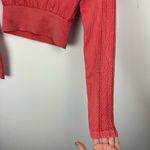 Aerie Offline Big Chill Seamless Long Sleeve T-Shirt Crop Top Sz Small Coral Photo 6