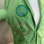 Desigual  Blazer Jacket Womens 6 Green Artsy Graphic Stencil Patch 100%‎ Cotton Photo 2